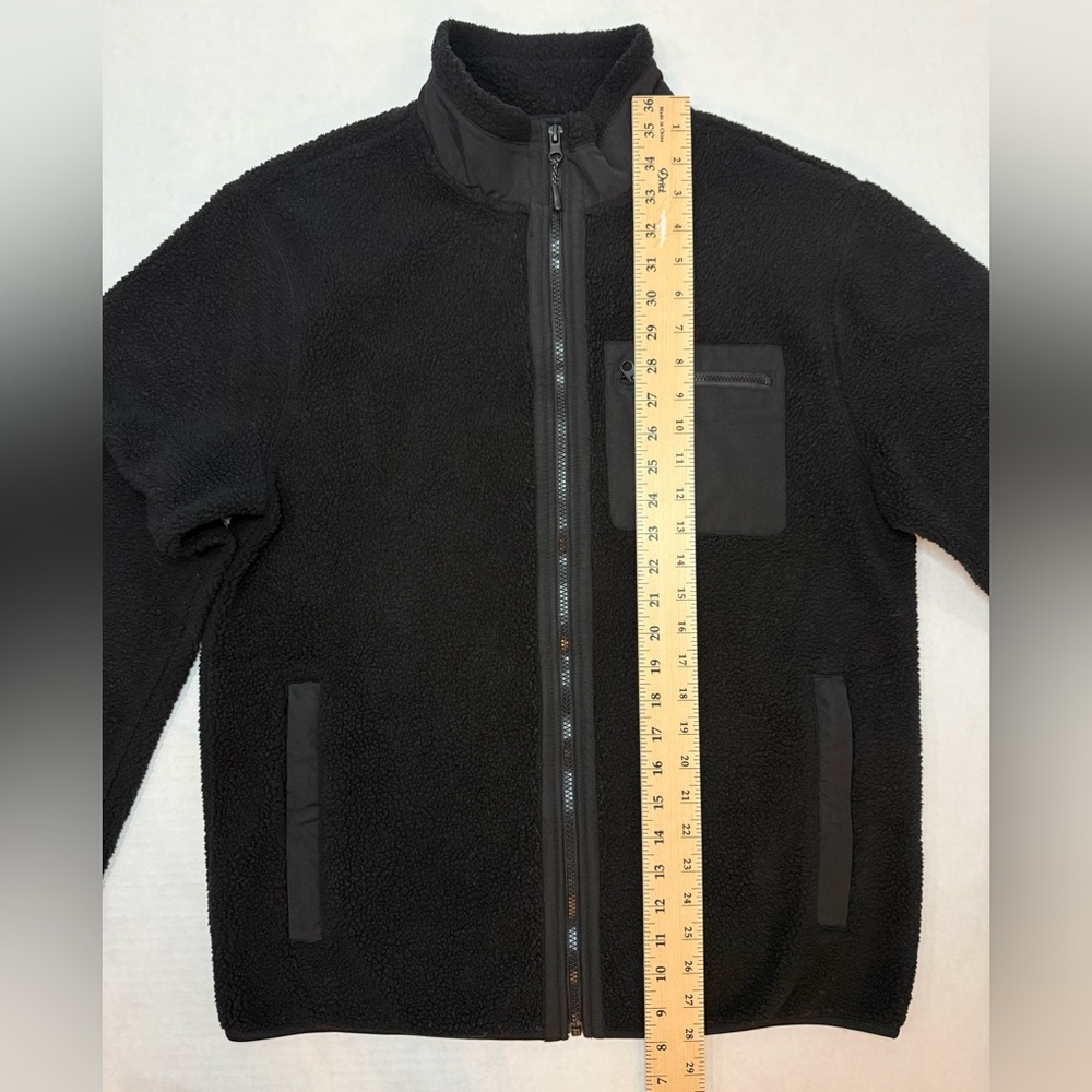 Old Navy Cozy Sherpa Mock Neck Furry Zip Jacket Black Size L - Picture 4 of 11